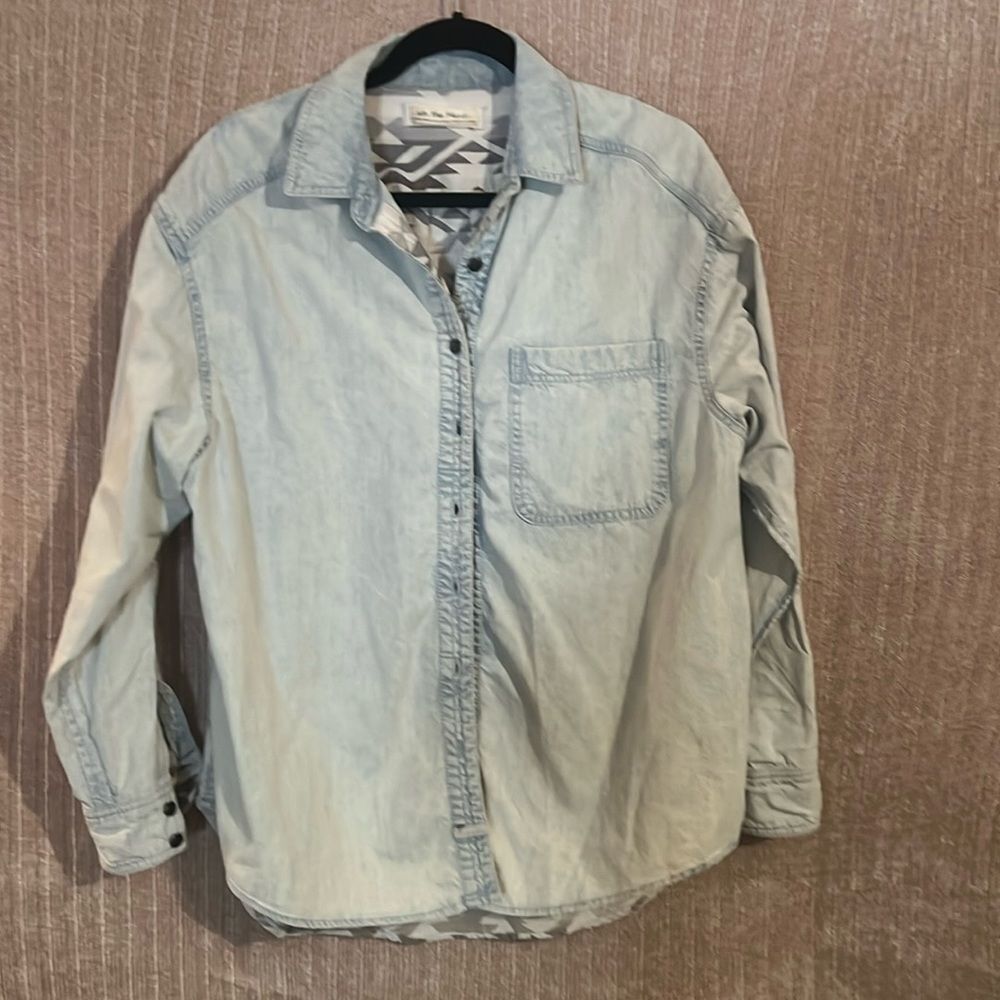 We The Free Chambray oversized Button Down Shirt or shacket